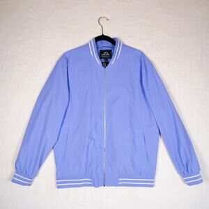 Outdoor Jacket Always Striving For Excellence Size L Baby Blue Bomber Preppy